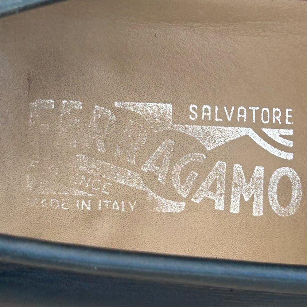Salvatore Ferragamo Men's Dark Blue Leather Horse Bit Penny Loafer Size 10 1/2 D - Picture 8 of 13